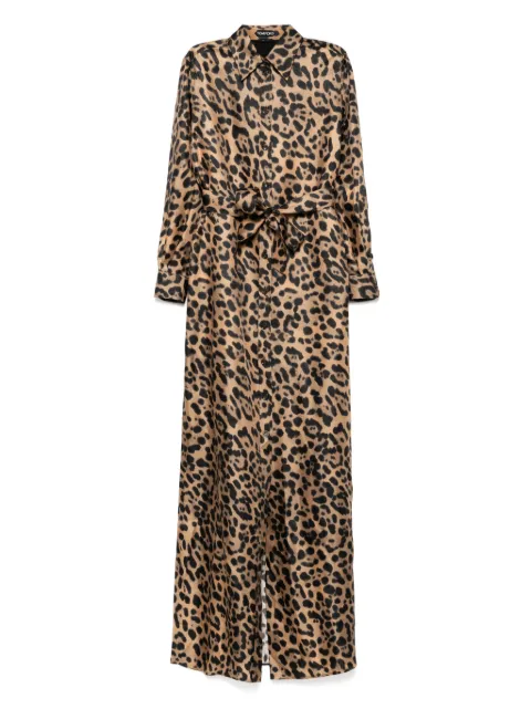 TOM FORD leopard-print dress Brown AB3547FAP231