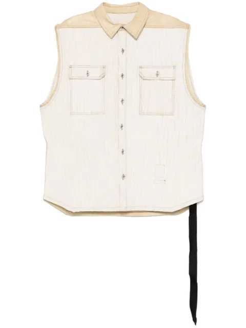Rick Owens DRKSHDW SL Tommy Jumbo gilet White DU01E3764DCFR