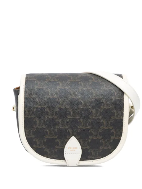 Celine Pre-Owned 2020 Medium Triomphe Coated Canvas Folco crossbody bag Brown 2TWZAJDDSK2XYFBF