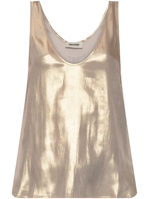 Zadig&Voltaire Tarys satin tank top Gold WWTO01986