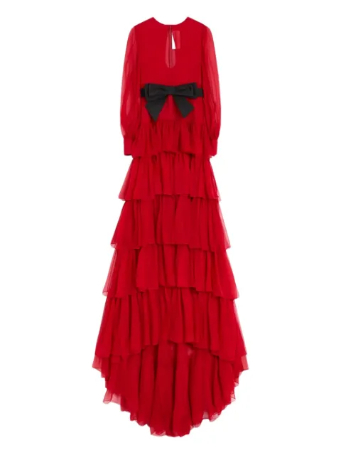 Valentino Garavani ruffled chiffon maxi dress Red BVDL302UP