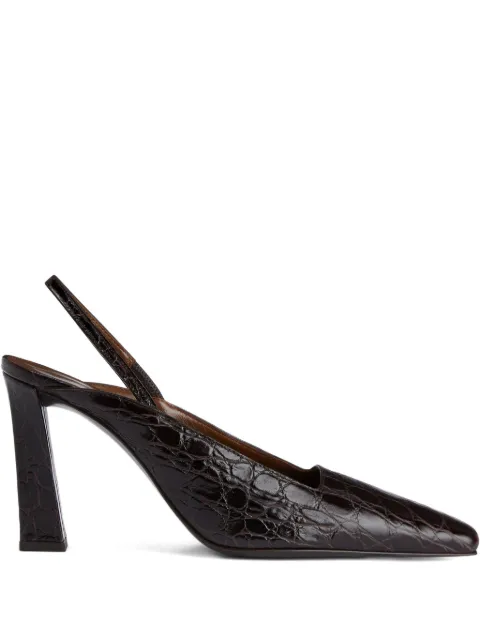 Giuseppe Zanotti 90mm Brendha crocodile-effect slingback pumps Brown I450001015