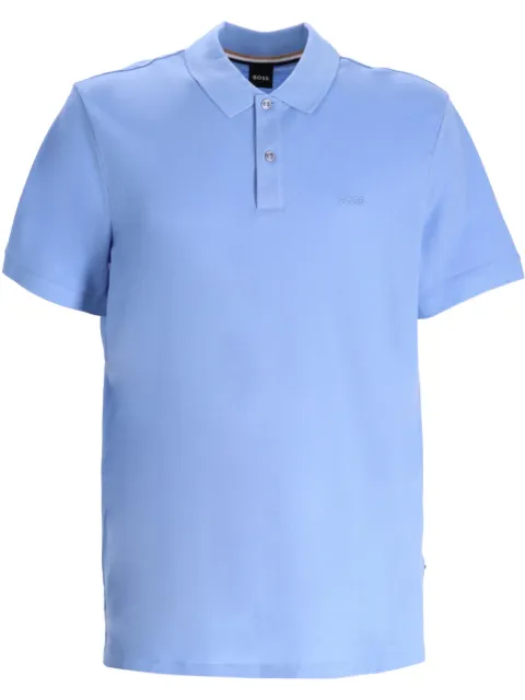 BOSS logo-print polo shirt Blue 50468362