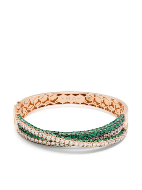 SHAY 18K rose gold emeralds bracelet Pink SB124