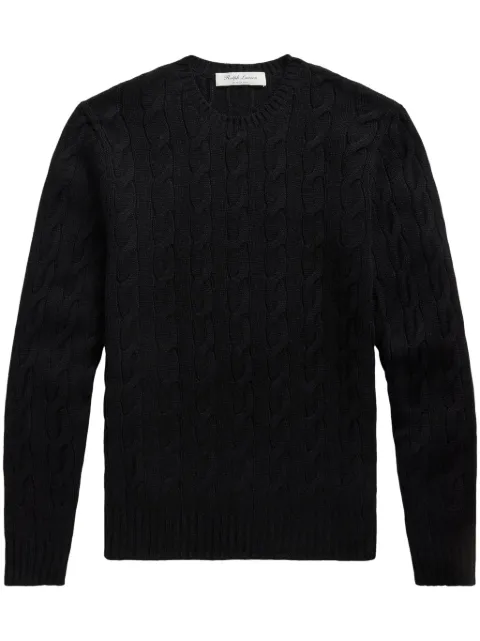 Ralph Lauren Purple Label cable-knit cashmere jumper Black 790965739001