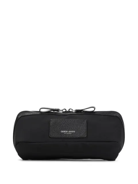 Giorgio Armani logo-print wash bag Black GM001188AF14204
