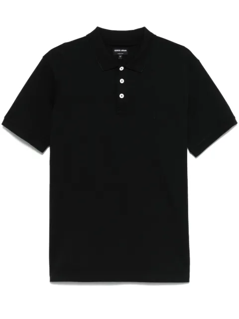 Giorgio Armani piqué polo shirt Black 3KSF75SJMZZ