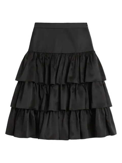 Valentino Garavani satin ruffle skirt Black BRADB092G