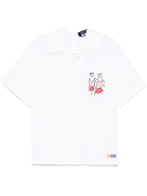 MSGM x Luke Edward Hall Sailors in Love patch shirt White 3840ME06X257100