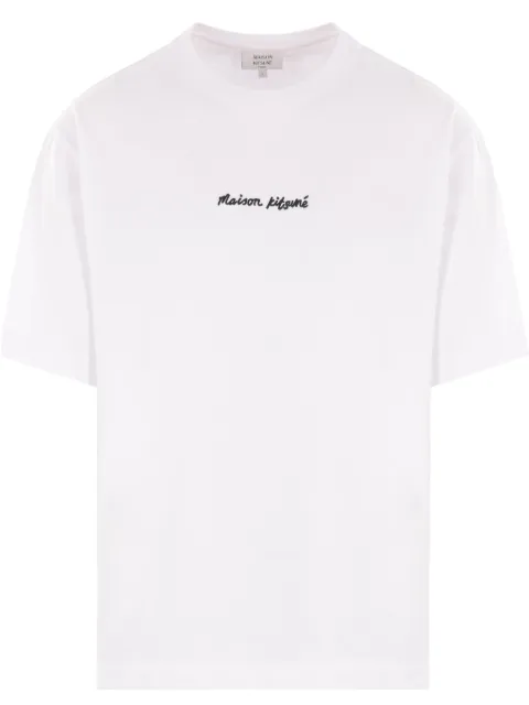 Maison Kitsuné logo-embroidered T-shirt White OM00122KJ0119