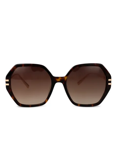 Chopard Eyewear geometric frame sunglasses Brown SCH370M04BL