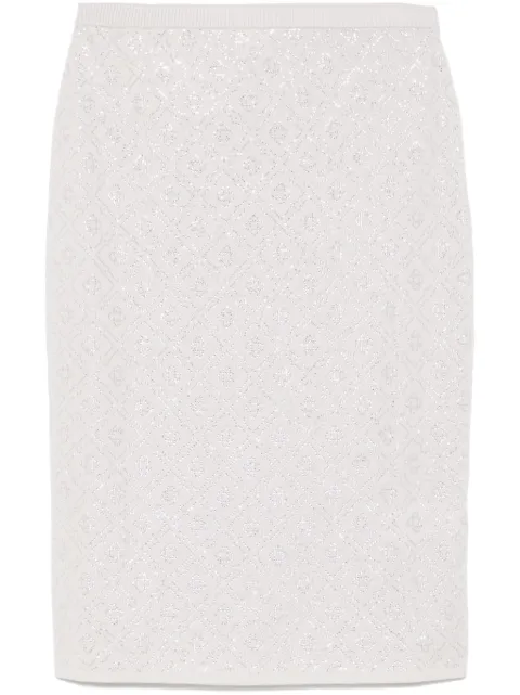 Casablanca crystal-monogram skirt Grey WPS25KW867
