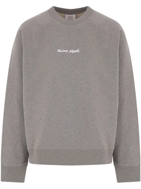 Maison Kitsuné logo-embroidered sweatshirt Grey OM00309KM0001