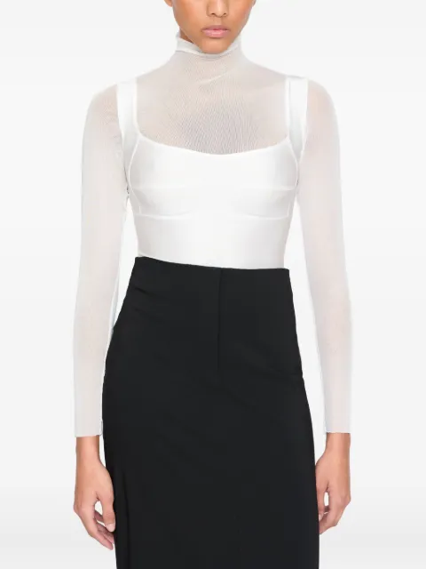 Atu Body Couture mesh-detail bodysuit White AT23235