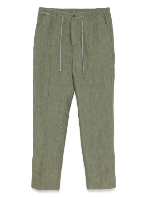 Corneliani linen trousers Green 254L252514159