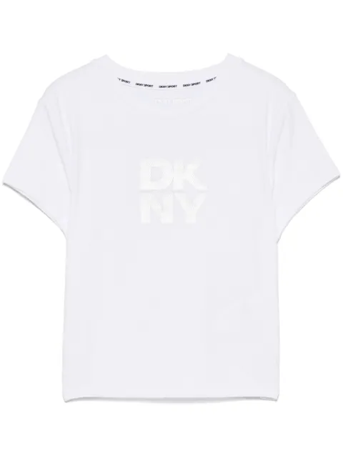 DKNY foil-logo cropped T-shirt White DP5T1112