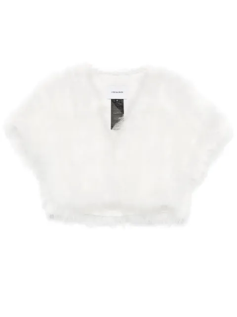 Yves Salomon feather jacket White 24EYC30546PLUX