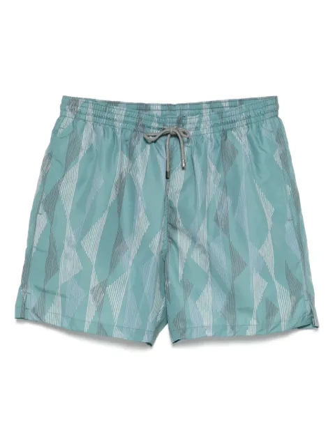 Corneliani geometric-print swim shorts Green 25QZ822529319
