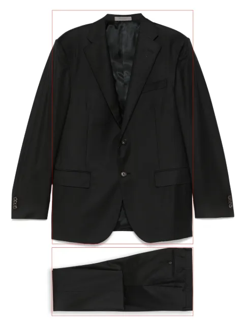 Corneliani virgin-wool single-breasted suit Black 2572682518159