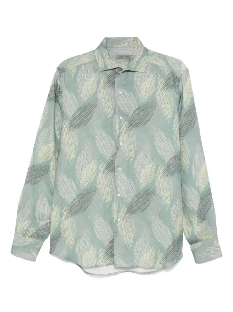 Corneliani linen shirt Green 25P1562511920