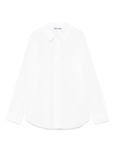 DKNY eyelet-detail long-sleeve shirt White DJ4W2004