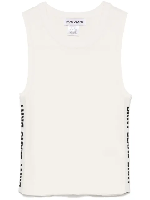 DKNY logo-trim vest White DJ4R0115