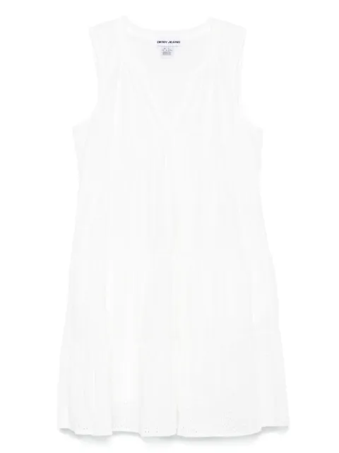 DKNY eyelet-detail sleeveless mini dress White DJ5D9026