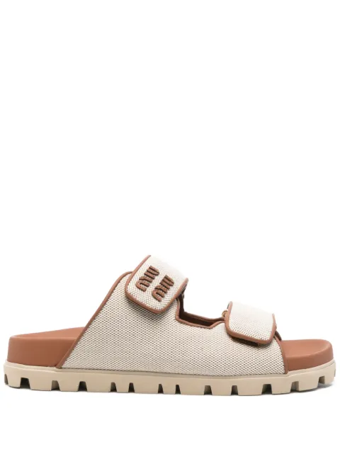 Miu Miu logo-lettering sandals Neutrals 5XX658F010Q1D