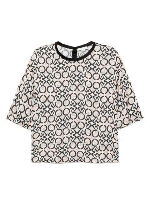 Zuhair Murad subtitle-printed charmeuse T-shirt Neutrals RTP24433CSVI001