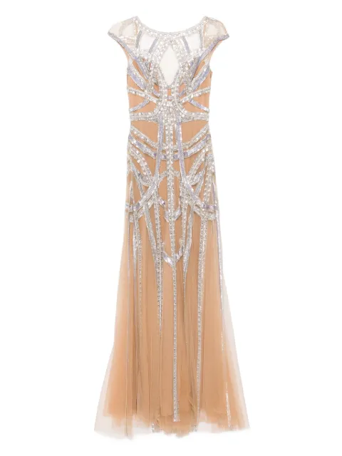 Zuhair Murad roads-embroidered flared gown Neutrals RDR24010EMRO001