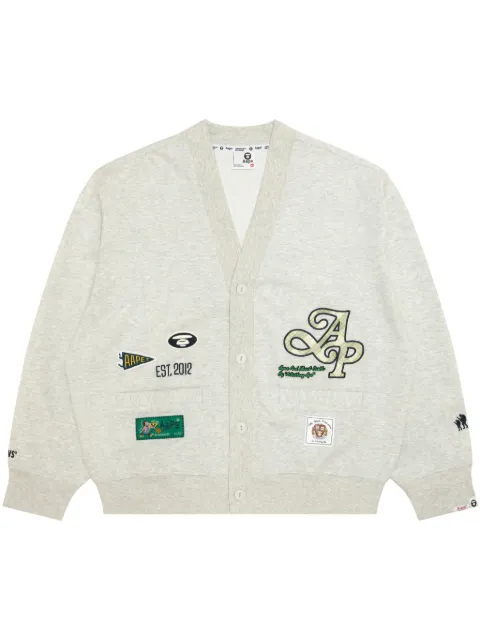 AAPE BY *A BATHING APE® logo-appliqué cardigan Grey ASWC324XAO