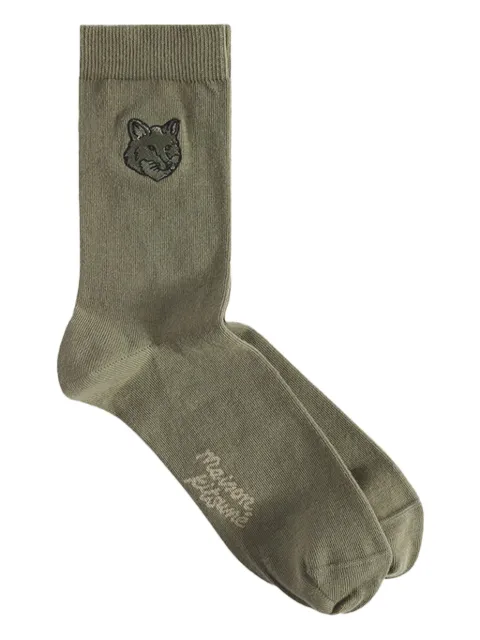 Maison Kitsuné Fox Head socks Green OM06410KT0010