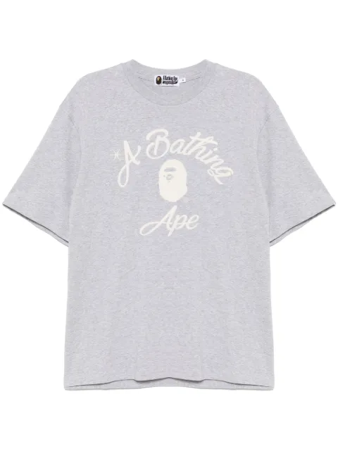 A BATHING APE® chain stitch college T-shirt Grey 001CSL301344M