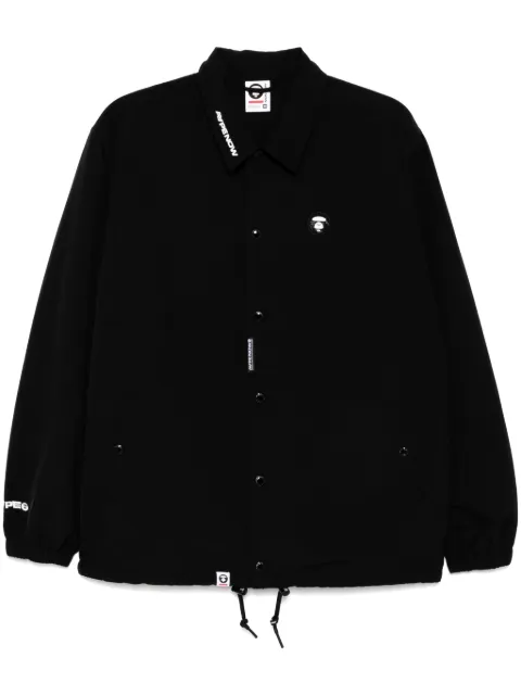 AAPE BY *A BATHING APE® Moonface-appliqué overshirt Black ALJ7701XXO