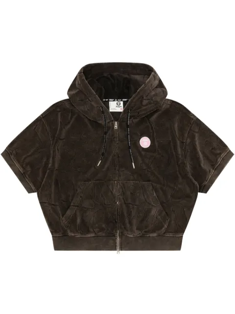 A BATHING APE® logo-patch hoodie Black ASWC334XXO
