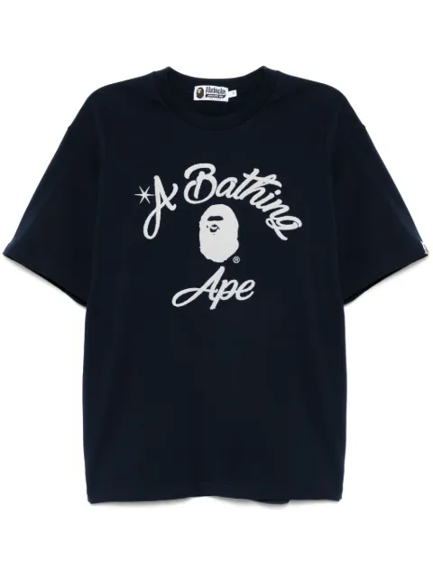 A BATHING APE® chain stitch college T-shirt Blue 001CSL301344M