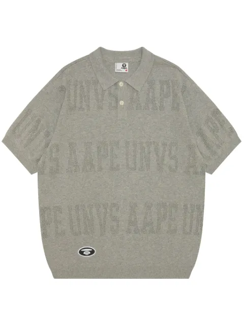 AAPE BY *A BATHING APE® logo-perforated polo shirt Grey AKNC326XXO