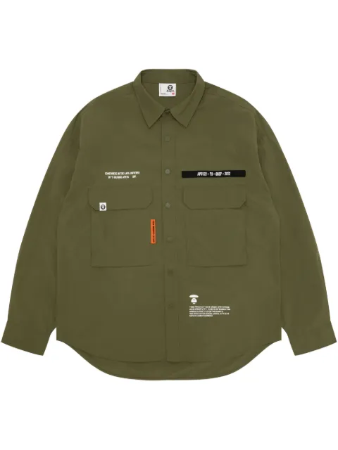 AAPE BY *A BATHING APE® text-print shirt Green AST8527XXO