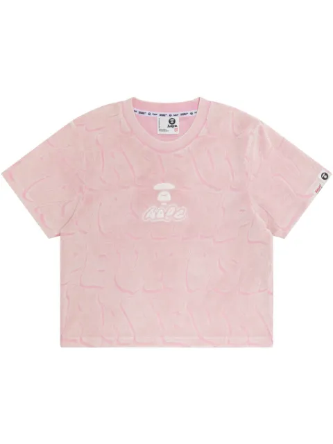 A BATHING APE® logo-embroidered T-shirt Pink ATE1696XXO