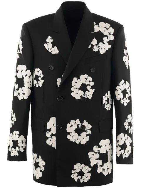 SAINT MXXXXXX x Denim Tears Cotton Wreath blazer Black SMYS10000C48BLK