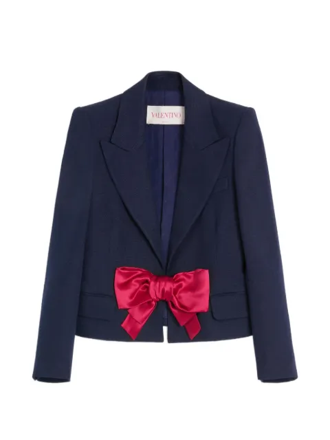 Valentino Garavani bow-detail single-breasted blazer Blue BCEI3298T