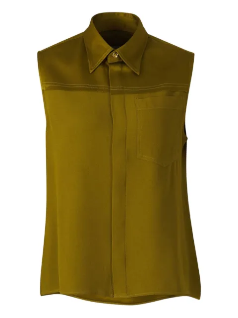 AMI Paris sleeveless shirt Green FSH220AC0014