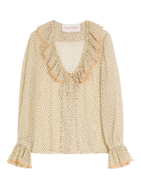 Valentino Garavani Plusdepois-print georgette shirt Neutrals BAB7H19B7