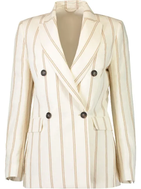 Brunello Cucinelli striped double-breasted blazer Neutrals MH5517087C001