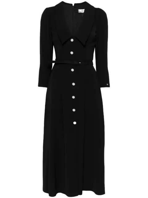 NISSA belted midi dress Black RZ15634