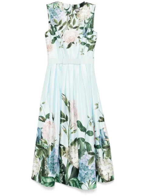 NISSA floral-print taffeta midi dress Blue RS15620PRINT