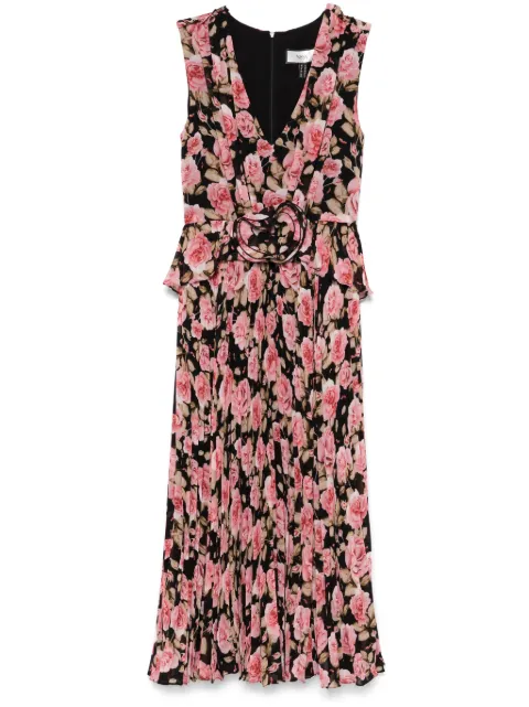 NISSA floral-print midi dress Black RS15703PRINT