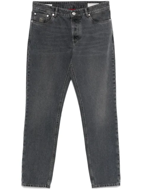 Brunello Cucinelli logo-embroidered jeans Grey M240PB3210C9007
