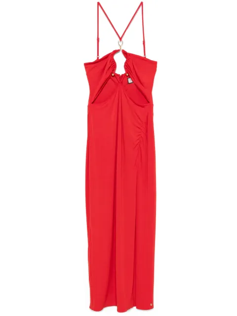 NISSA hardware-detailed midi dress Red RC15547RED