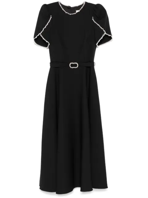 NISSA faux pearl-embellished midi dress Black RC15832BLACK